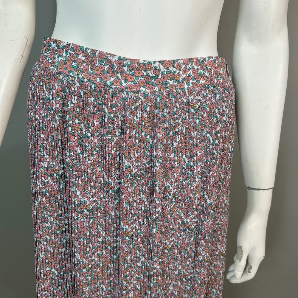 Anthropologie Lili's Closet Floral Cottagecore Pleated Maxi Skirt Large High-Low - Picture 7 of 11